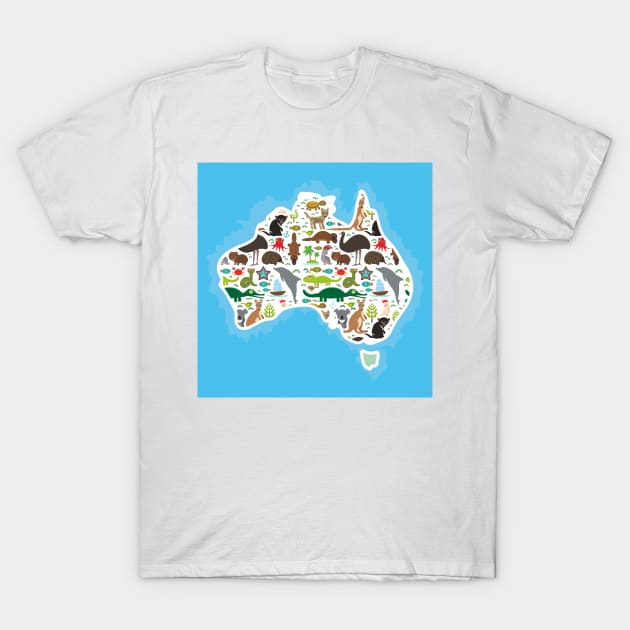 Map of Australia (5) T-Shirt by EkaterinaP